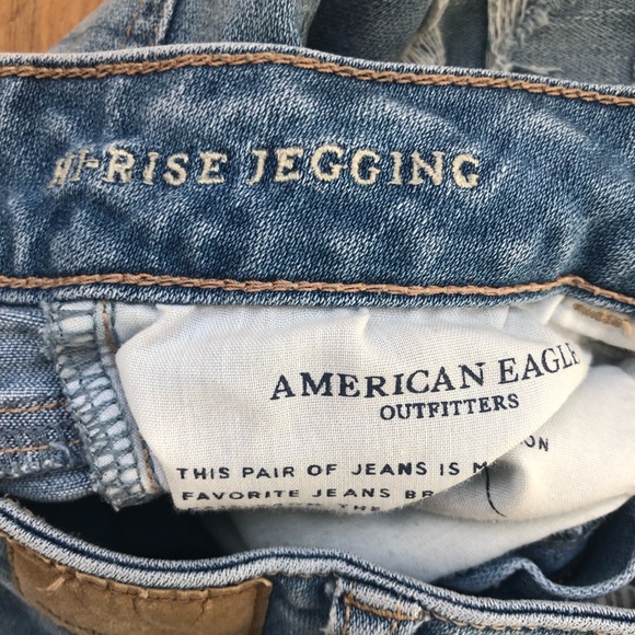 American Eagle Womens Jeans Sz 00 Hi-Rise Jegging Super Stretch X Distressed - Picture 7 of 10